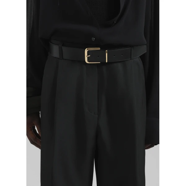 The Frankie Shop Marfa Pleated Silk Bermuda Shorts - Black - Oversized Minimalist Shorts in Black - Shop at Luxury Shoes 