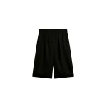 The Frankie Shop Marfa Pleated Silk Bermuda Shorts - Black - Oversized Minimalist Shorts in Black - Shop at Luxury Shoes 