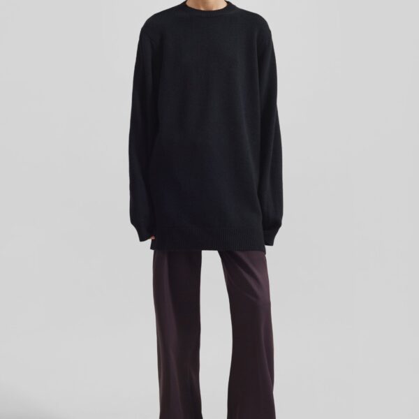The Frankie Shop Maxime Knit Sweater Dress – Black, view 2