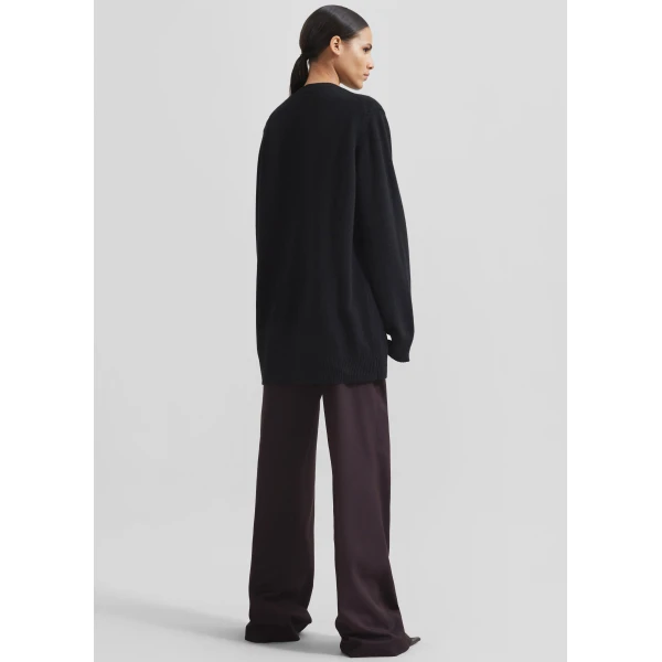 The Frankie Shop Maxime Knit Sweater Dress - Black - Oversized Minimalist Dresses in Black - Shop at Luxury Shoes 