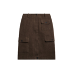 The Frankie Shop Mayenne Cargo Skirt - Brown - Oversized Minimalist Skirts in Brown - Shop at Luxury Shoes 