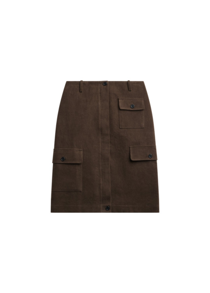 The Frankie Shop Mayenne Cargo Skirt - Brown - Oversized Minimalist Skirts in Brown - Shop at Luxury Shoes 