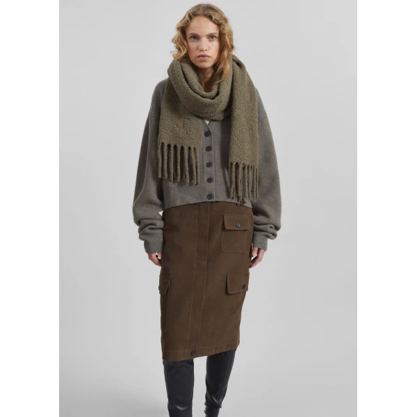 The Frankie Shop Mayenne Cargo Skirt - Brown - Oversized Minimalist Skirts in Brown - Shop at Luxury Shoes 