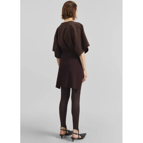 The Frankie Shop Modave Dolman Sleeve Tee - Brown - Oversized Minimalist Tops in Brown - Shop at Luxury Shoes 