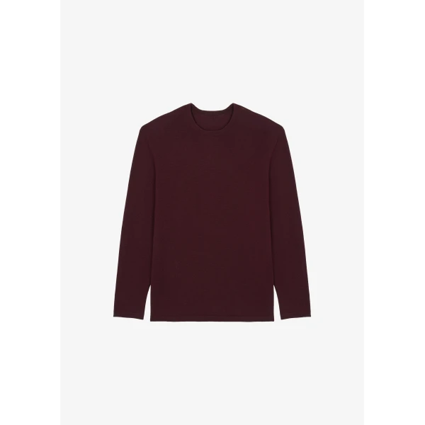 The Frankie Shop Morang Merino Wool Sweater - Burgundy - Oversized Minimalist Knitwear in Red - Shop at Luxury Shoes 
