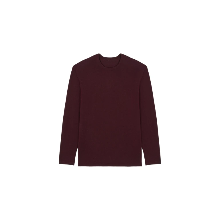 The Frankie Shop Morang Merino Wool Sweater - Burgundy - Oversized Minimalist Knitwear in Red - Shop at Luxury Shoes 
