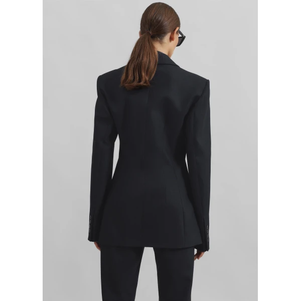 The Frankie Shop Morrison Crossover Blazer - Black - Oversized Minimalist Jackets in Black - Shop at Luxury Shoes 