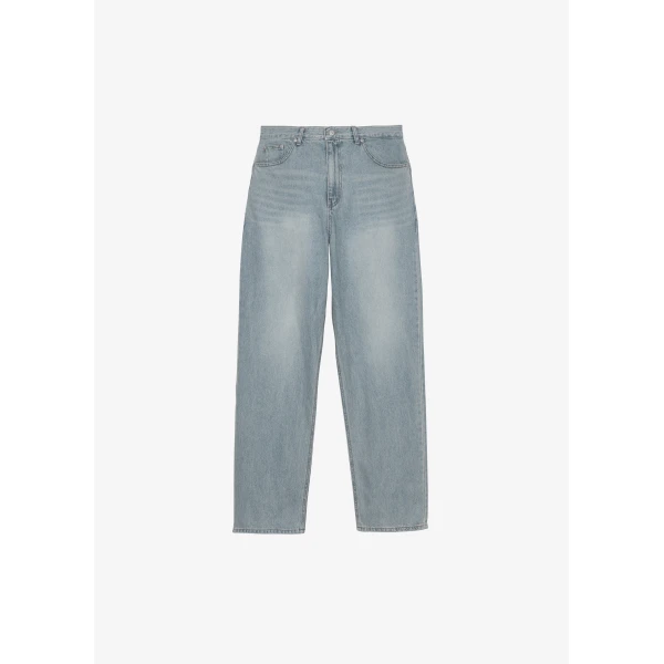 The Frankie Shop Morston Jeans - Light Wash - Oversized Minimalist Pants in Blue - Shop at Luxury Shoes 