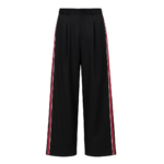 The Frankie Shop Nairn Contrast Stripe Pants - Black - Oversized Minimalist Pants in Black - Shop at Luxury Shoes 