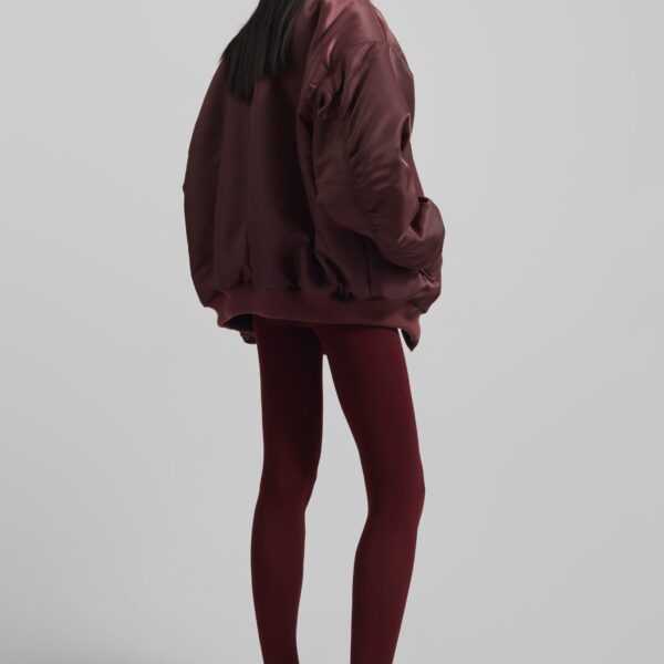 The Frankie Shop Nalden Padded Bomber Jacket – Burgundy, view 8