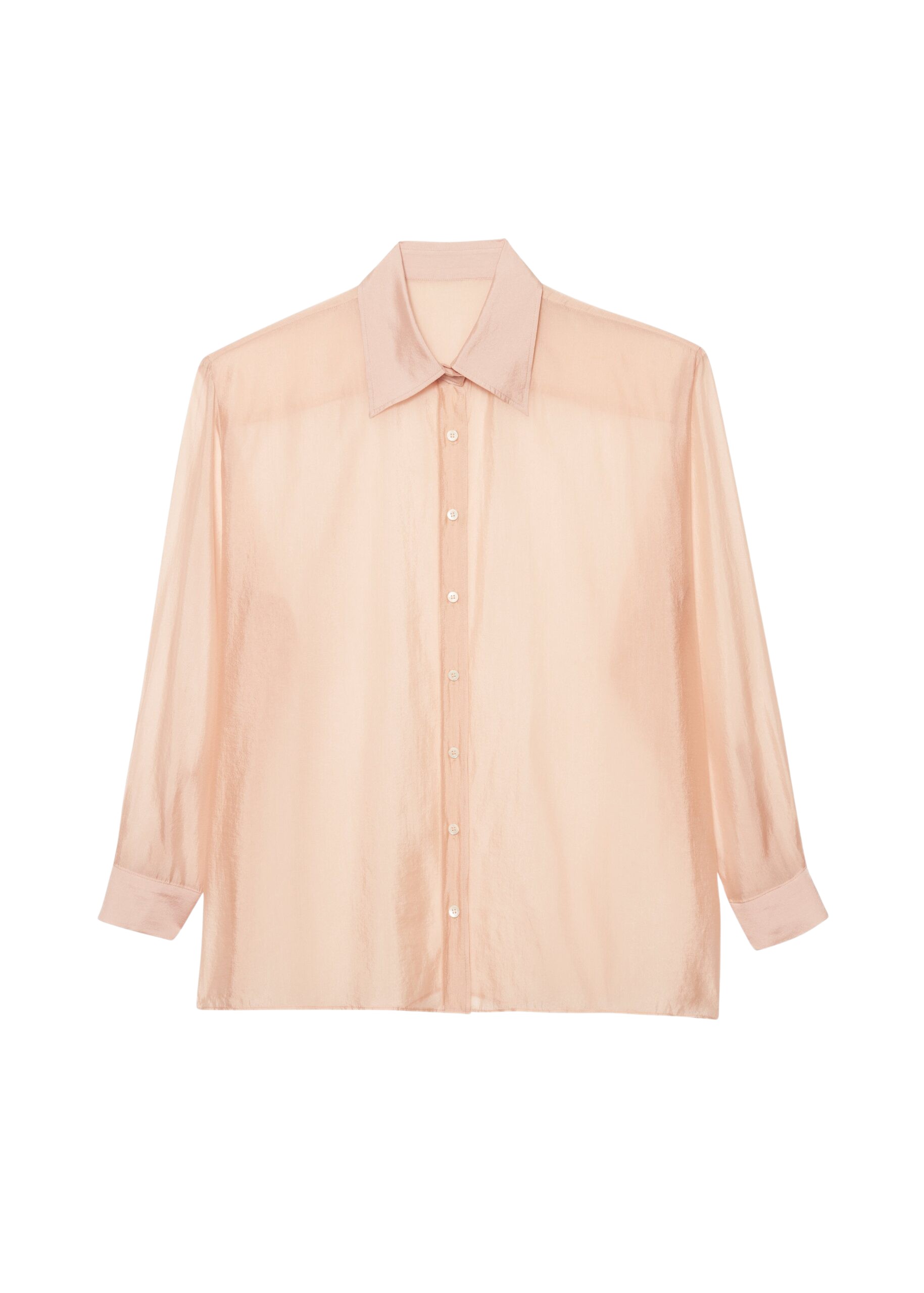 The Frankie Shop Nel Sheer Button Up Shirt – Pink