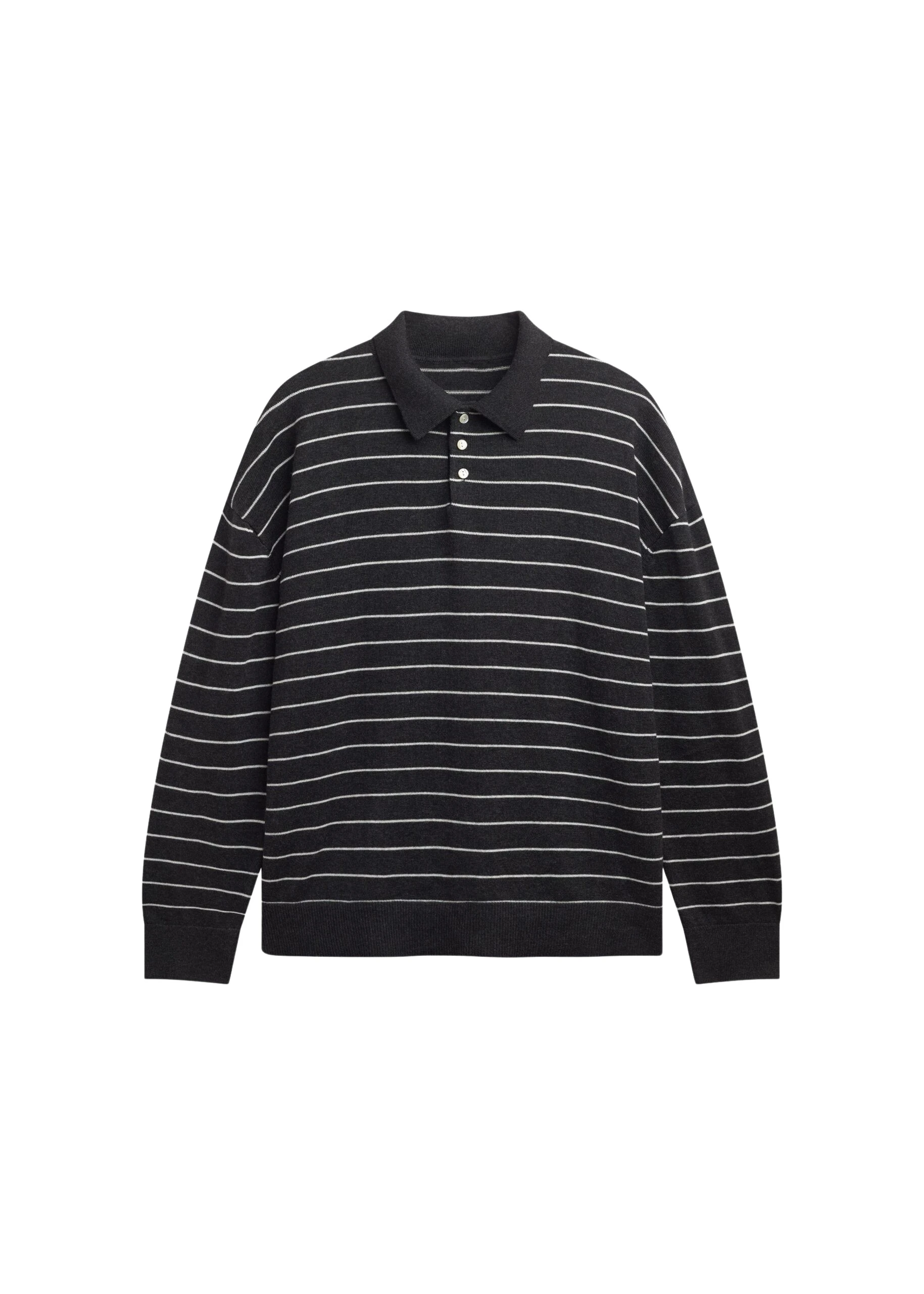 The-Frankie-Shop-Nolma-Knit-Polo-Sweater-GreyWhite-Stripe-coveti-scaled28996_nobg The Frankie Shop Nolma Knit Polo Sweater - Grey/White Stripe - Oversized Minimalist Tops in Grey - Shop at Luxury Shoes