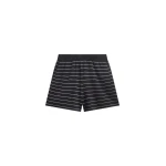 The Frankie Shop Nolma Knit Shorts - Grey/White Stripe - Oversized Minimalist Shorts in Grey - Shop at Luxury Shoes 