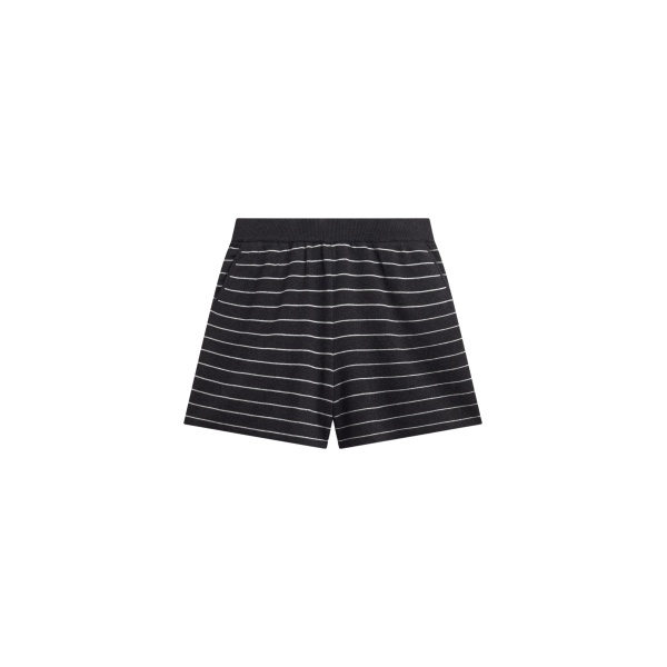 The Frankie Shop Nolma Knit Shorts - Grey/White Stripe - Oversized Minimalist Shorts in Grey - Shop at Luxury Shoes 