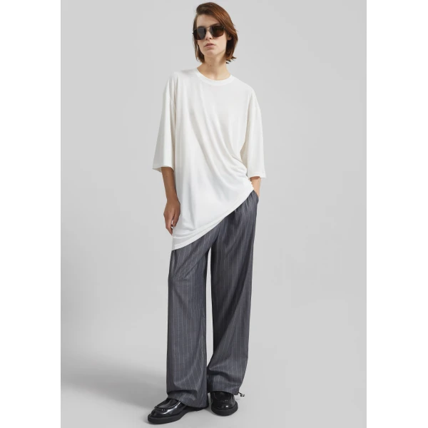 The Frankie Shop Oberon Soft Oversized T-Shirt - White - Oversized Minimalist Tops in White - Shop at Luxury Shoes 
