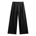 The Frankie Shop Olivet Faux Leather Trousers - Black - Oversized Minimalist Pants in Black - Shop at Luxury Shoes 