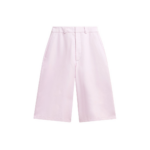 The Frankie Shop Olivia Leather Bermuda Shorts - Faded Pink - Oversized Minimalist Shorts in Pink - Shop at Luxury Shoes 