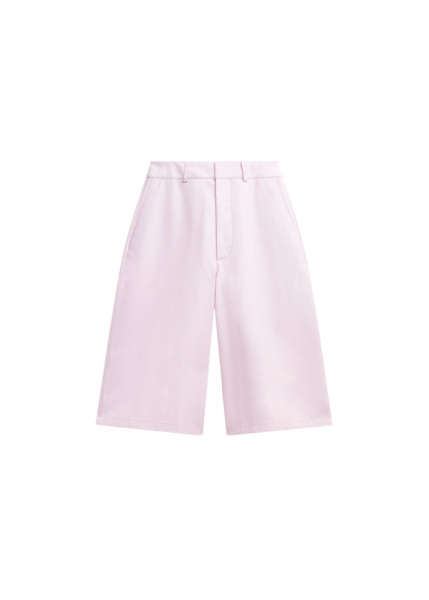 The Frankie Shop Olivia Leather Bermuda Shorts - Faded Pink - Oversized Minimalist Shorts in Pink - Shop at Luxury Shoes 
