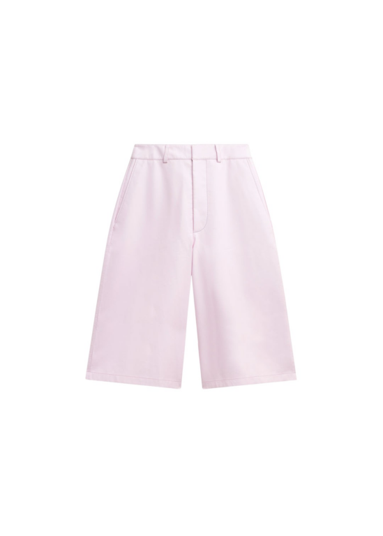 The Frankie Shop Olivia Leather Bermuda Shorts - Faded Pink - Oversized Minimalist Shorts in Pink - Shop at Luxury Shoes 