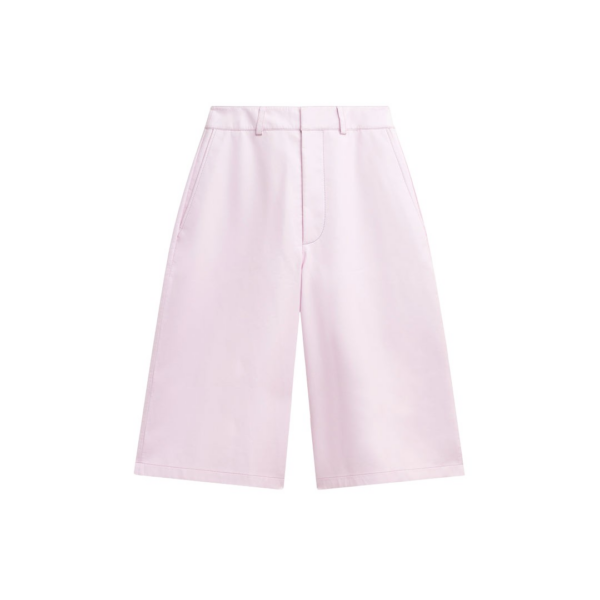 The Frankie Shop Olivia Leather Bermuda Shorts - Faded Pink - Oversized Minimalist Shorts in Pink - Shop at Luxury Shoes 