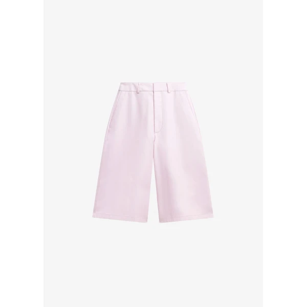 The Frankie Shop Olivia Leather Bermuda Shorts - Faded Pink - Oversized Minimalist Shorts in Pink - Shop at Luxury Shoes 