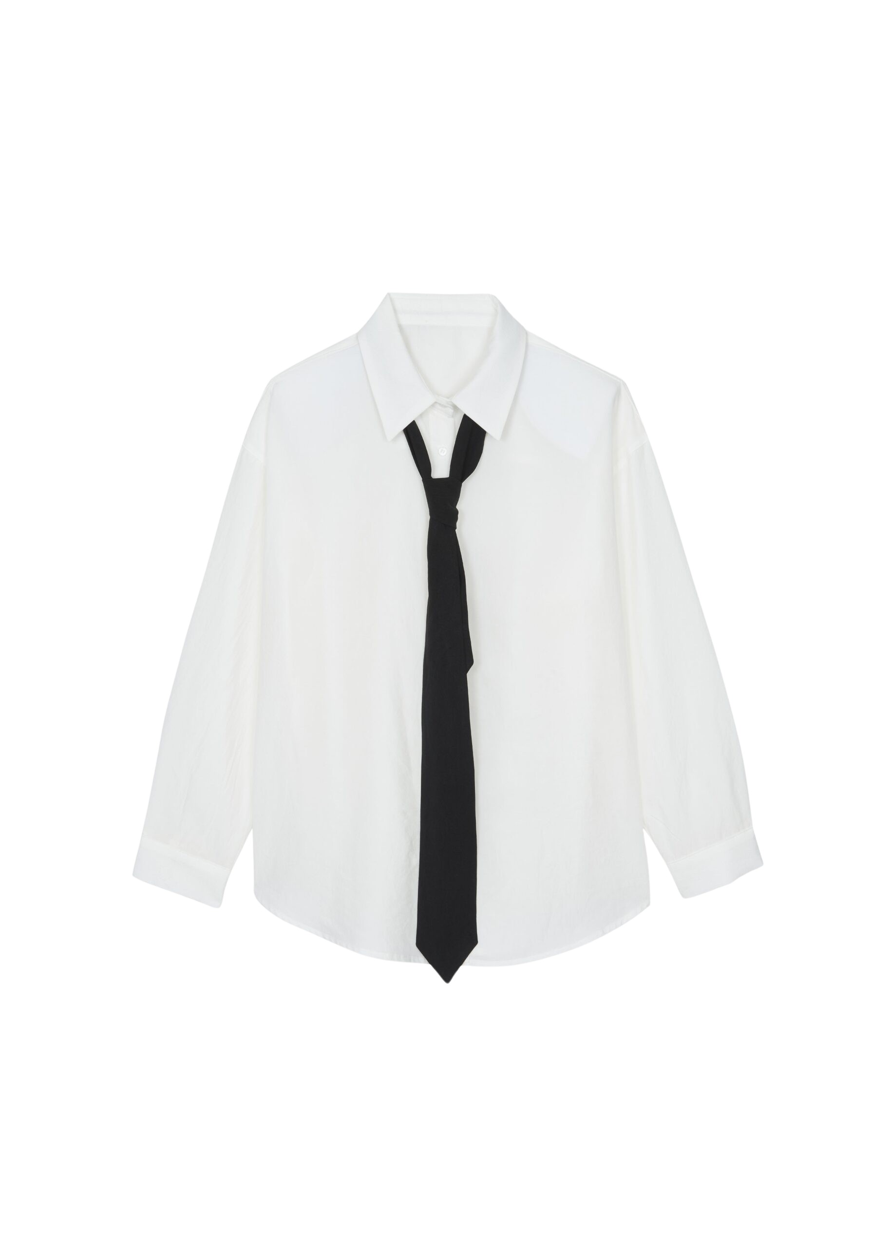 The Frankie Shop Patti Neck Tie Shirt – White