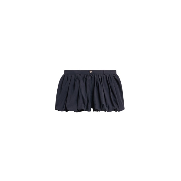The Frankie Shop Penola Mini Balloon Shorts - Navy - Oversized Minimalist Shorts in Blue - Shop at Luxury Shoes 