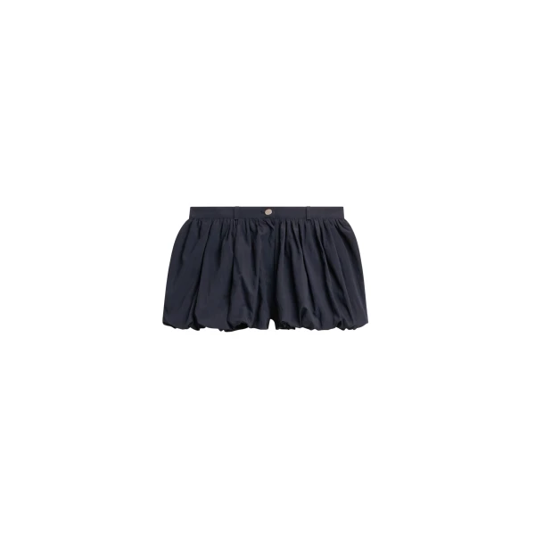 The Frankie Shop Penola Mini Balloon Shorts - Navy - Oversized Minimalist Shorts in Blue - Shop at Luxury Shoes 