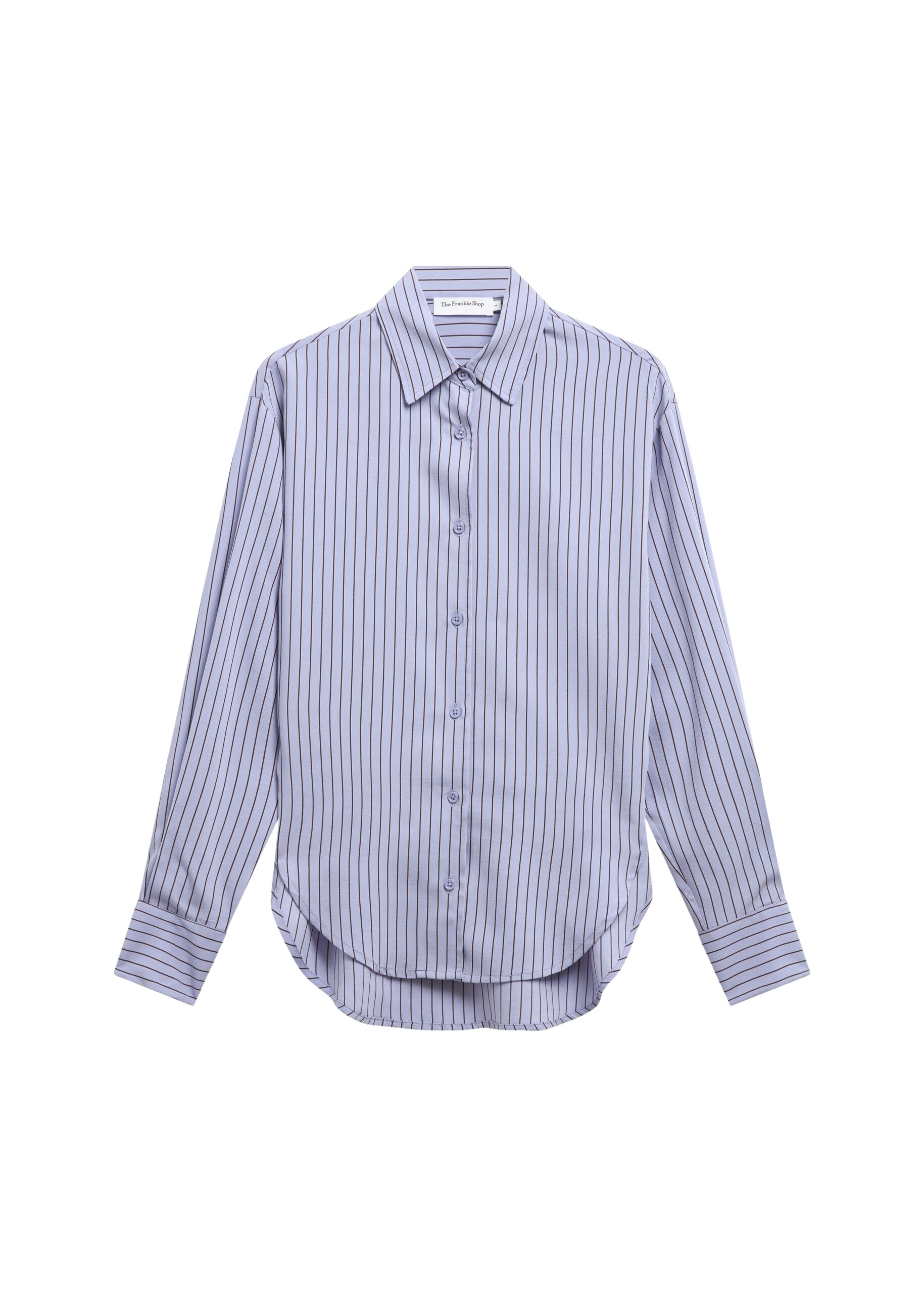 The Frankie Shop Peri Striped Fluid Shirt – Blue/Brown