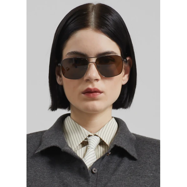 The Frankie Shop Peri Striped Shirt - Ivory/Black - Oversized Minimalist Tops in Black - Shop at Luxury Shoes 