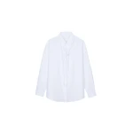 The Frankie Shop Perna Tie Neck Shirt - White - Oversized Minimalist Tops in White - Shop at Luxury Shoes 