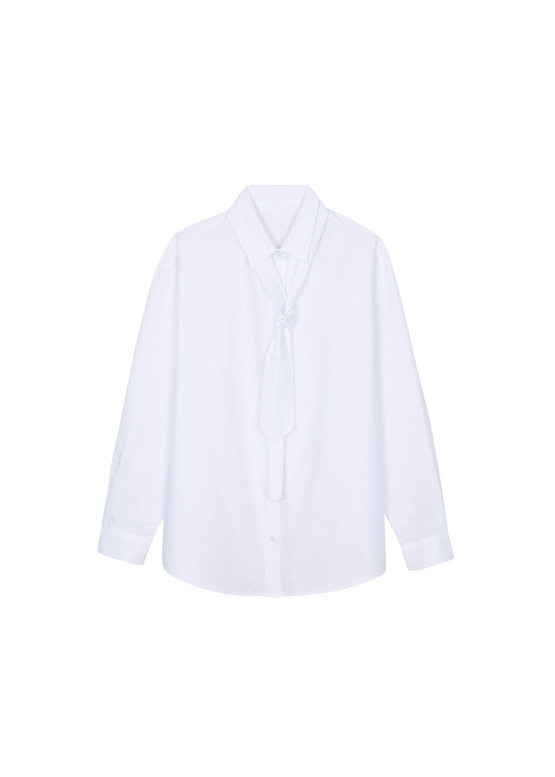 The Frankie Shop Perna Tie Neck Shirt – White
