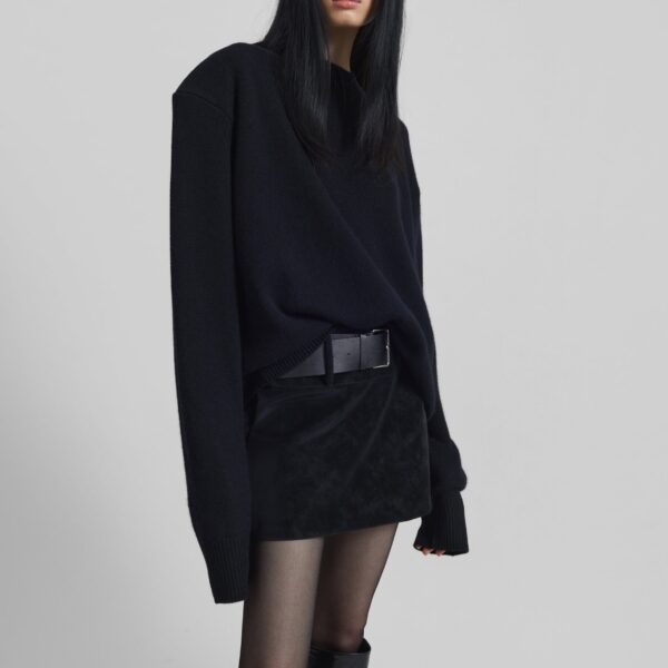 The Frankie Shop Rafaela Padded Knit Sweater – Black, view 2
