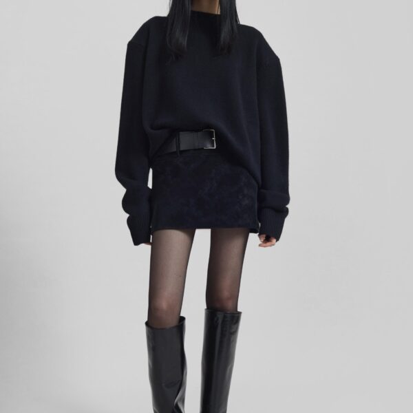 The Frankie Shop Rafaela Padded Knit Sweater – Black, view 3