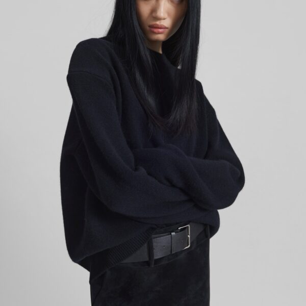 The Frankie Shop Rafaela Padded Knit Sweater – Black, view 5