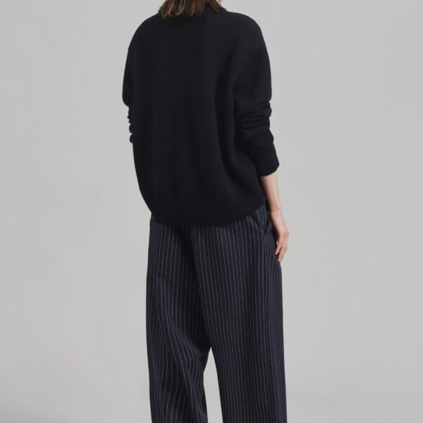 The Frankie Shop Rafaela Padded Knit Sweater – Black, view 7