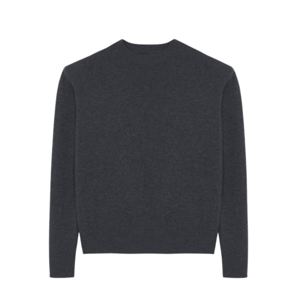 The Frankie Shop Rafaela Padded Knit Sweater - Dark Grey Melange - Oversized Minimalist Knitwear in Grey - Shop at Luxury Shoes 