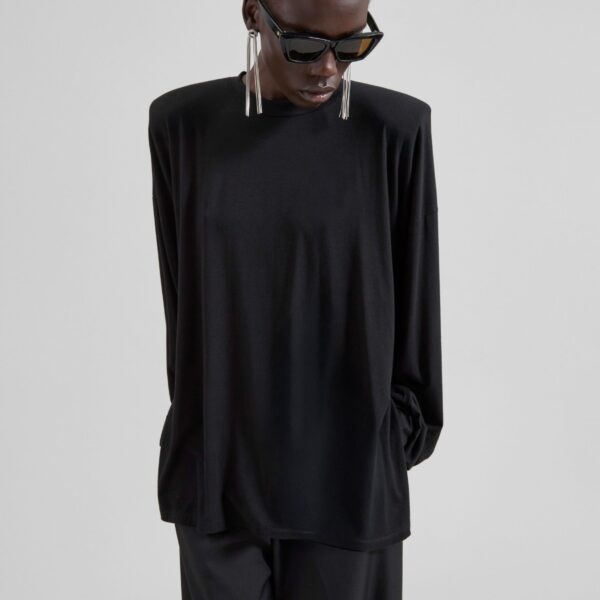 The Frankie Shop Ravvi Soft Padded Top – Black, view 2