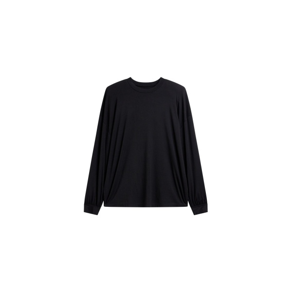The Frankie Shop Ravvi Soft Padded Top - Black - Oversized Minimalist Tops in Black - Shop at Luxury Shoes 