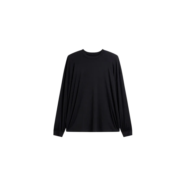 The Frankie Shop Ravvi Soft Padded Top - Black - Oversized Minimalist Tops in Black - Shop at Luxury Shoes 