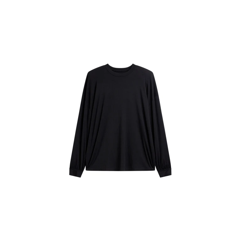 The Frankie Shop Ravvi Soft Padded Top - Black - Oversized Minimalist Tops in Black - Shop at Luxury Shoes 