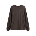 The Frankie Shop Ravvi Soft Padded Top - Brown - Oversized Minimalist Tops in Brown - Shop at Luxury Shoes 
