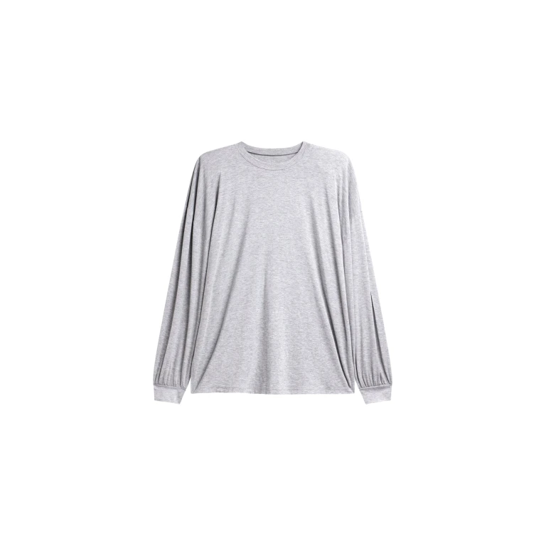 The Frankie Shop Ravvi Soft Padded Top - Grey - Oversized Minimalist Tops in Grey - Shop at Luxury Shoes 