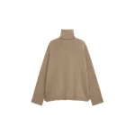 The Frankie Shop Rhea Trapeze Turtleneck - Beige - Oversized Minimalist Knitwear in Beige - Shop at Luxury Shoes 