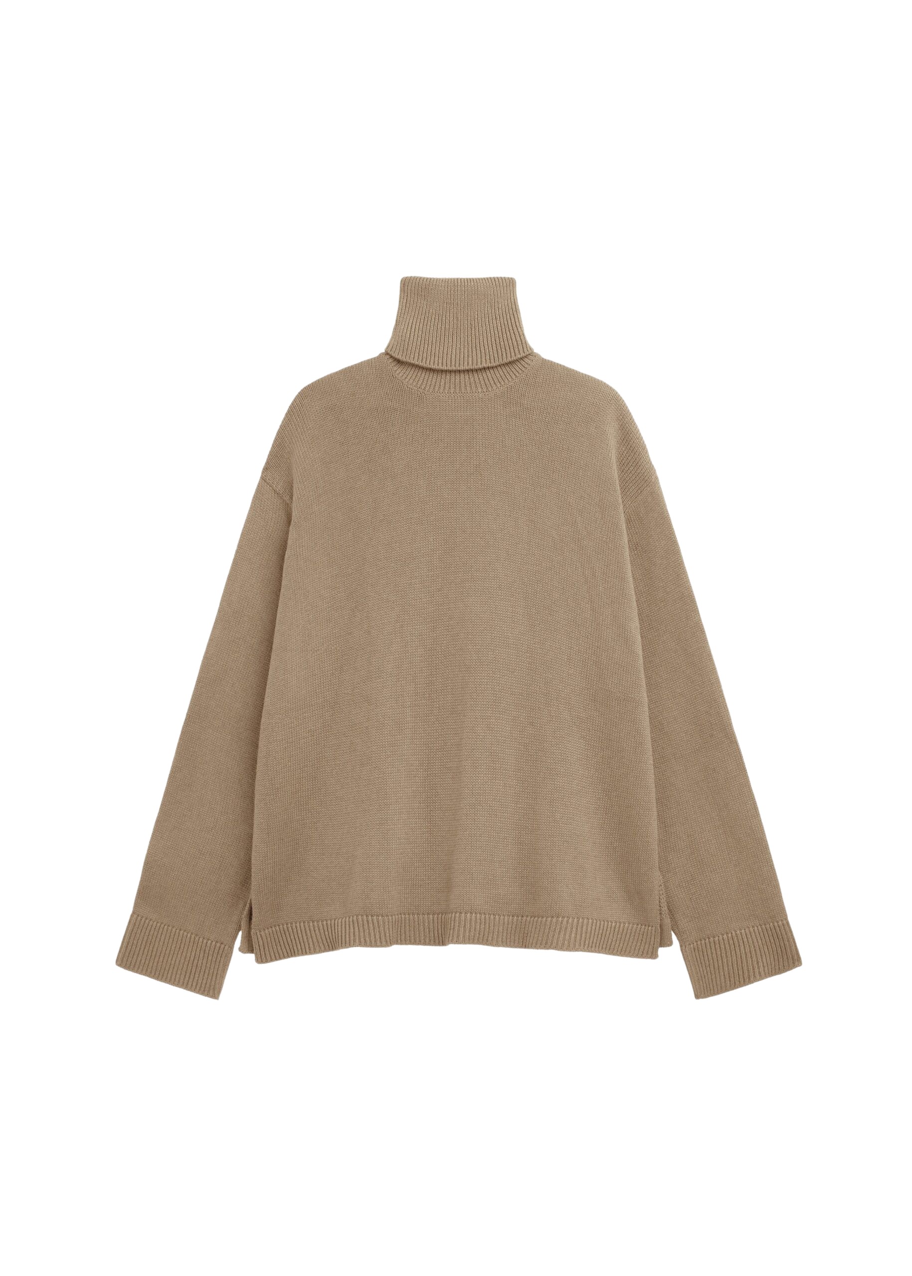 The Frankie Shop Rhea Trapeze Turtleneck - Beige - Oversized Minimalist Knitwear in Beige - Shop at Luxury Shoes 