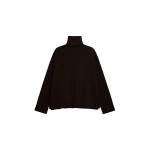 The Frankie Shop Rhea Trapeze Turtleneck - Dark Brown - Oversized Minimalist Knitwear in Brown - Shop at Luxury Shoes 