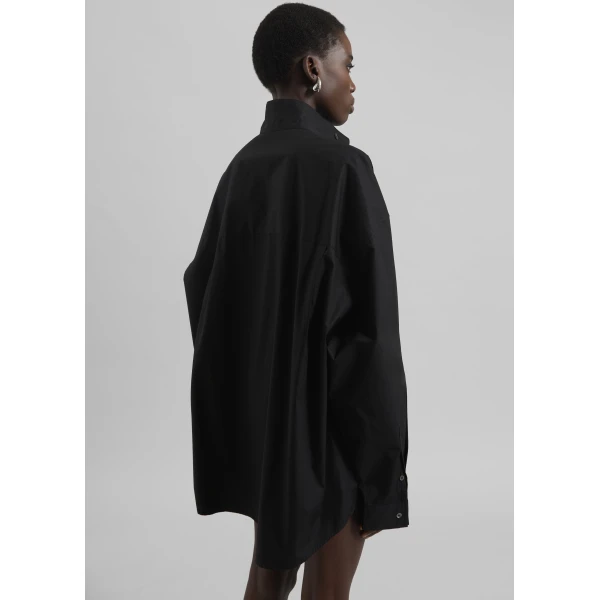 The Frankie Shop Riken Oversized Shirt - Black - Oversized Minimalist Tops in Black - Shop at Luxury Shoes 
