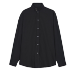The Frankie Shop Riken Oversized Shirt - Black - Oversized Minimalist Tops in Black - Shop at Luxury Shoes 
