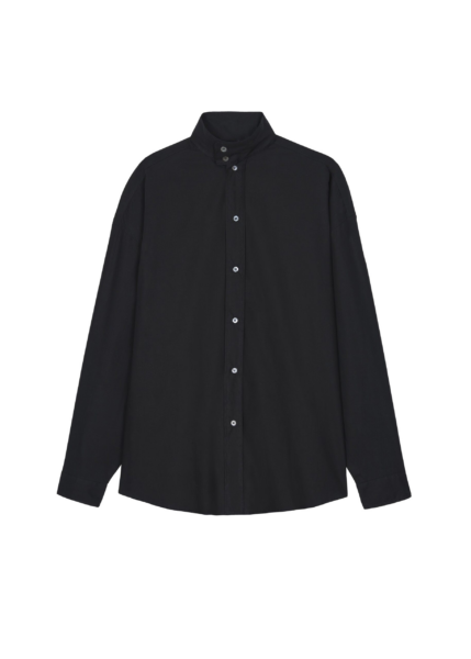 The Frankie Shop Riken Oversized Shirt - Black - Oversized Minimalist Tops in Black - Shop at Luxury Shoes 