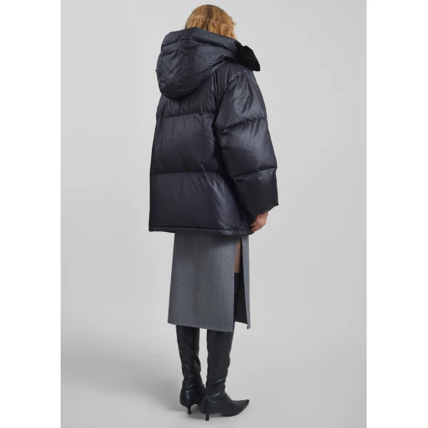 The Frankie Shop Riom Hooded Puffer Jacket - Black - Oversized Minimalist Jackets in Black - Shop at Luxury Shoes 